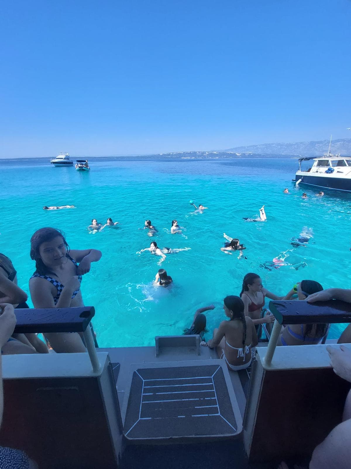 Swim stop at crystal clear sea